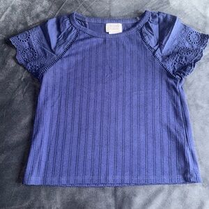 Navy Blue Kids Short Sleeve Top